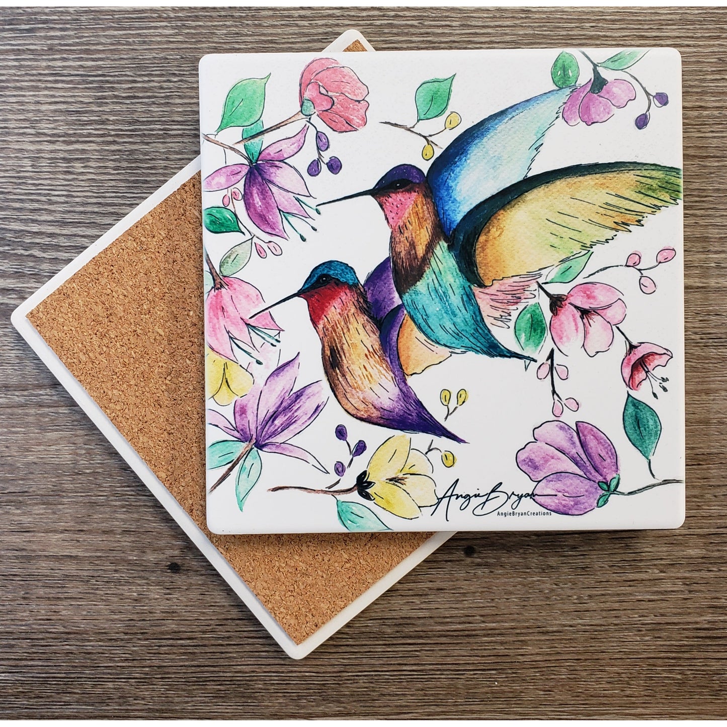 Hummingbirds Sandstone Coaster